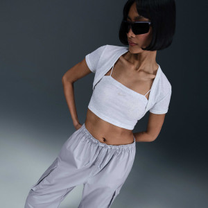 Футболка жіноча Nike Tight Cropped Mini-Rib 2-In-1 Grey HJ1299-051