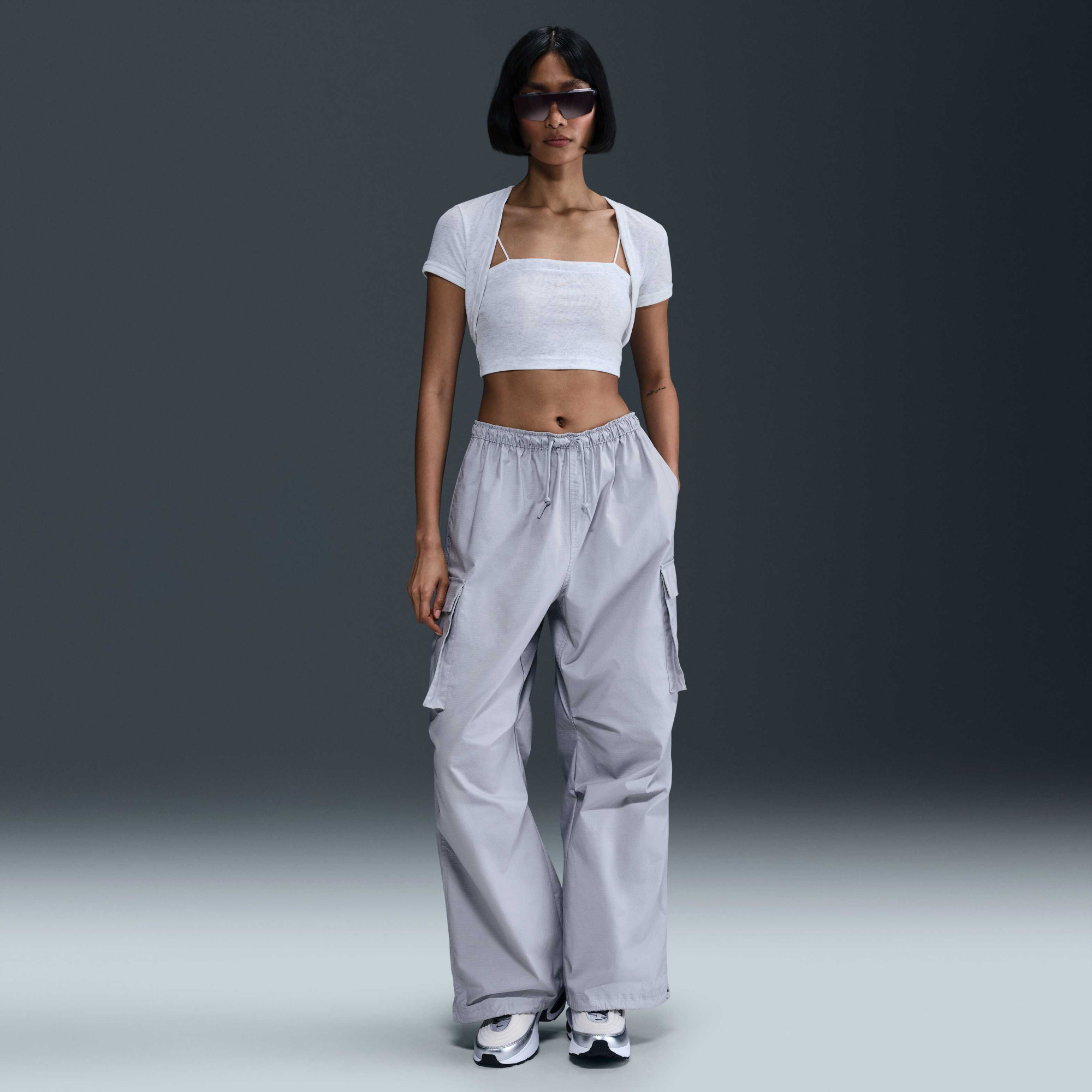 Футболка жіноча Nike Tight Cropped Mini-Rib 2-In-1 Grey HJ1299-051