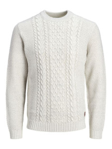 Пуловер JJCRAIG KNIT CREW NECK 12189968-Cloud Dancer Jack&Jones S Білий 12189968-CLOUD DANCER