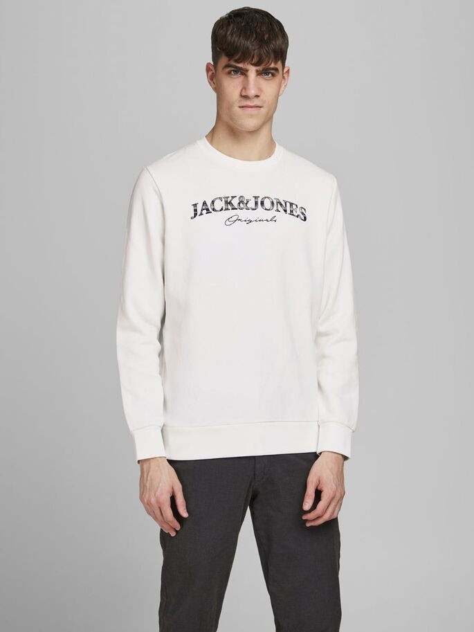 Толстовка JORMINISTRY SWEAT CREW NECK 12180410 Cloud Dancer Jack&Jones L Білий 12180410CloudDancer