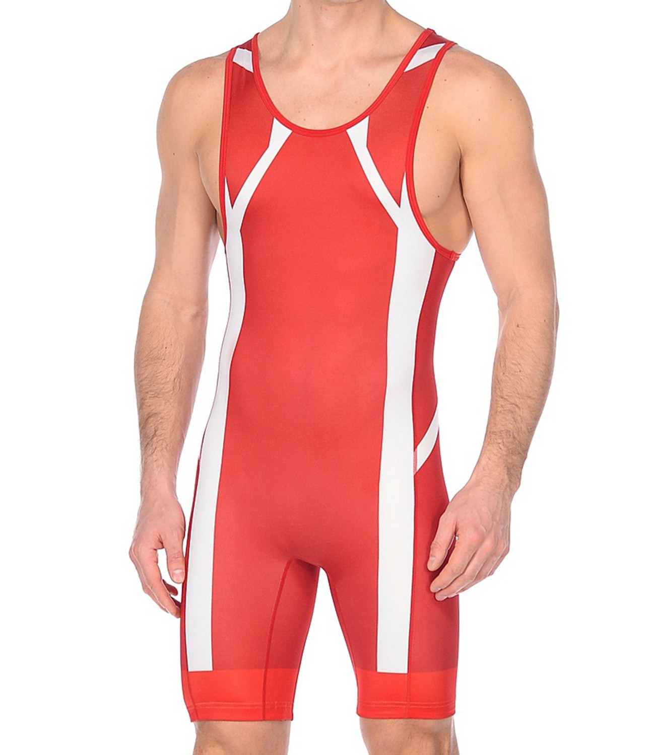 Тріко борцівське Asics Wrestling Singlet червоний, білий Чол XS 157516-0023