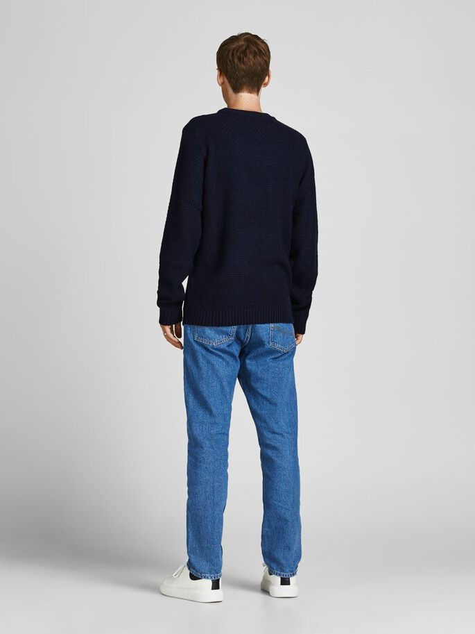 Пуловер JJCRAIG KNIT CREW NECK 12189968-Sky Captain Jack&Jones M Темно-синій 12189968-Sky Captain