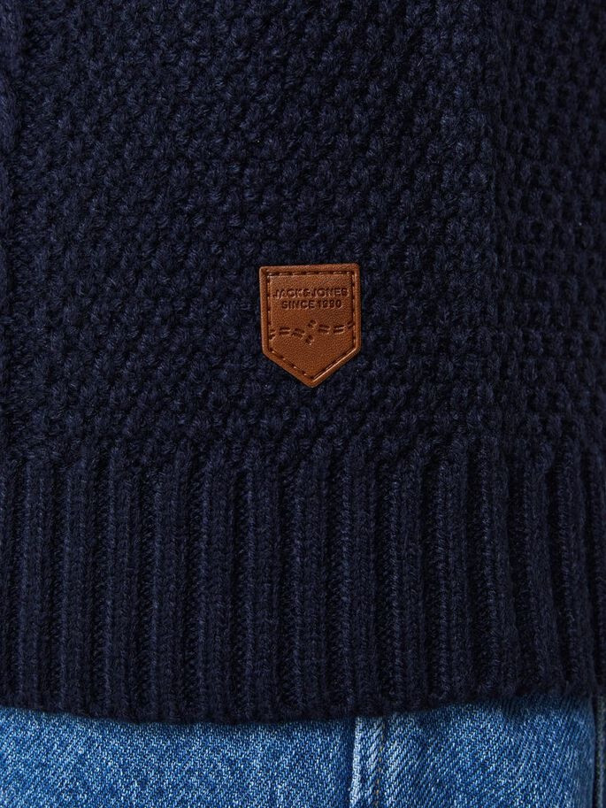 Пуловер JJCRAIG KNIT CREW NECK 12189968-Sky Captain Jack&Jones M Темно-синій 12189968-Sky Captain