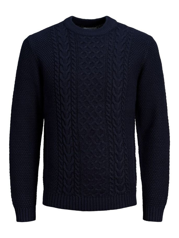 Пуловер JJCRAIG KNIT CREW NECK 12189968-Sky Captain Jack&Jones M Темно-синій 12189968-Sky Captain
