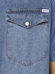 Сорочка JJESHERIDAN SHIRT S/S 12159371 Medium Blue Denim Jack&Jones L Блакитний 12159371MEDIUMBLUEDEN