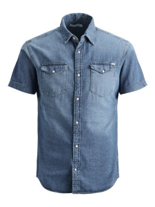 Сорочка JJESHERIDAN SHIRT S/S 12159371 Medium Blue Denim Jack&Jones L Блакитний 12159371MEDIUMBLUEDEN