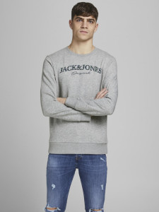 Толстовка JORMINISTRY SWEAT CREW NECK 12180410 Light Grey Melange Jack&Jones XXL Сірий 12180410LIGHTGREYMELA