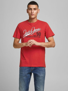 Футболка JJELOGO TEE SS O-NECK 2 COL SS21 NOOS 12180867 True Red Jack&Jones S Червоний 12180867TRUERED