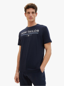 Футболка T-SHIRT WITH A LOGO PRIN 1040988-10668 Tom Tailor L Темно-синій 1040988-10668