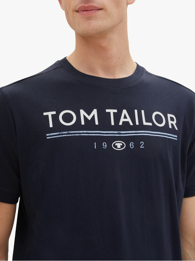 Футболка T-SHIRT WITH A LOGO PRIN 1040988-10668 Tom Tailor L Темно-синій 1040988-10668