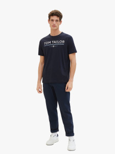 Футболка T-SHIRT WITH A LOGO PRIN 1040988-10668 Tom Tailor L Темно-синій 1040988-10668
