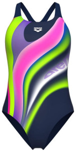 Купальник закритий для жінок Arena WATER FLUIDS SWIMSUIT SWIM PRO темно-синій, рожевий, салатовий Жі 008837-570