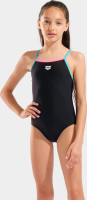 Купальник закритий для дівчат Arena SWIMSUIT LIGHT DROP SOLID чорний 128 см 005919-589