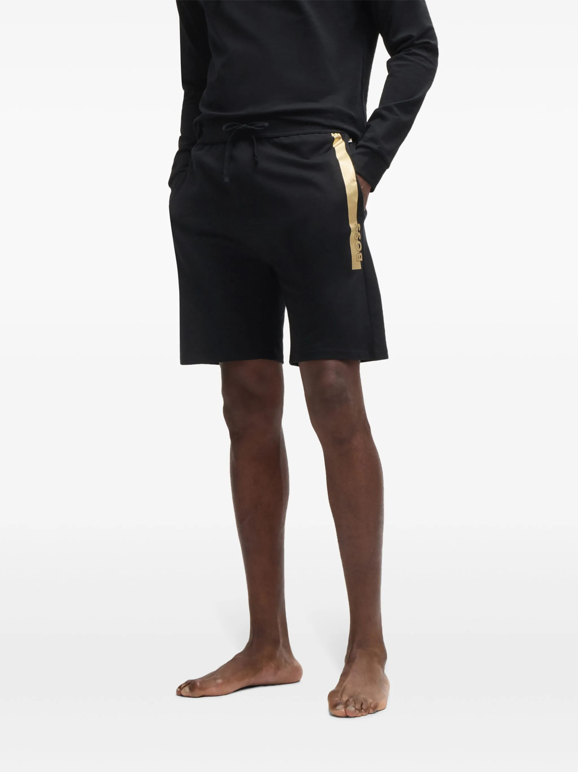 Шорти BOSS logo-print cotton track shorts 50527440