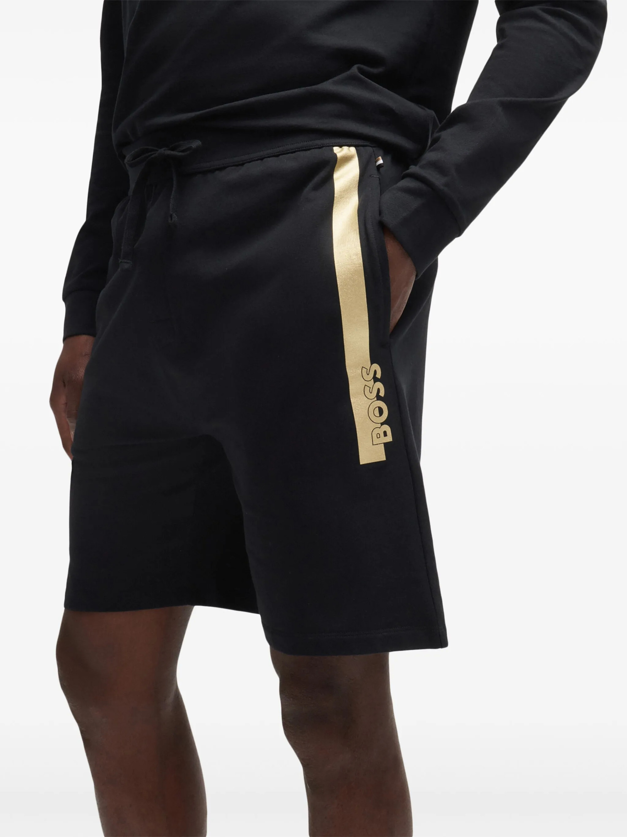 Шорти BOSS logo-print cotton track shorts 50527440