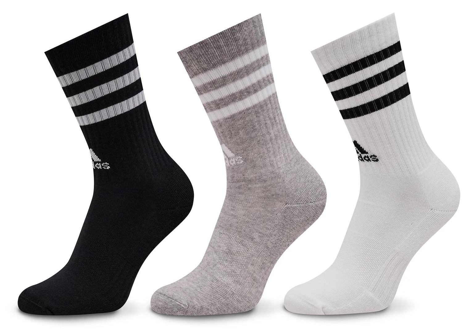 Шкарпетки Adidas 3S C SPW CRW 3P білий, сірий, чорний Уні L (43-45) IC1323