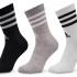 Шкарпетки Adidas 3S C SPW CRW 3P білий, сірий, чорний Уні L (43-45) IC1323
