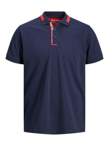 Поло JJCUT POLO SS 12200444-Navy Blazer-Fit:Standard fit Jack&Jones L Темно-синій 12200444-NAVY BLAZER-FIT:
