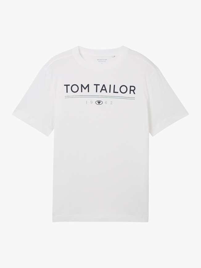 Футболка T-SHIRT WITH A LOGO PRIN 1040988-20000 Tom Tailor XL Білий 1040988-20000