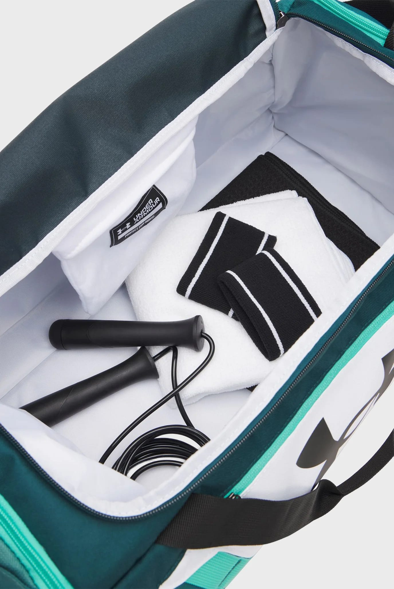 Сумка Under Armour Undeniable 5.0 Duffle SM 40L зелений, білий 55 х 25,5 х 27 см 1369222-100