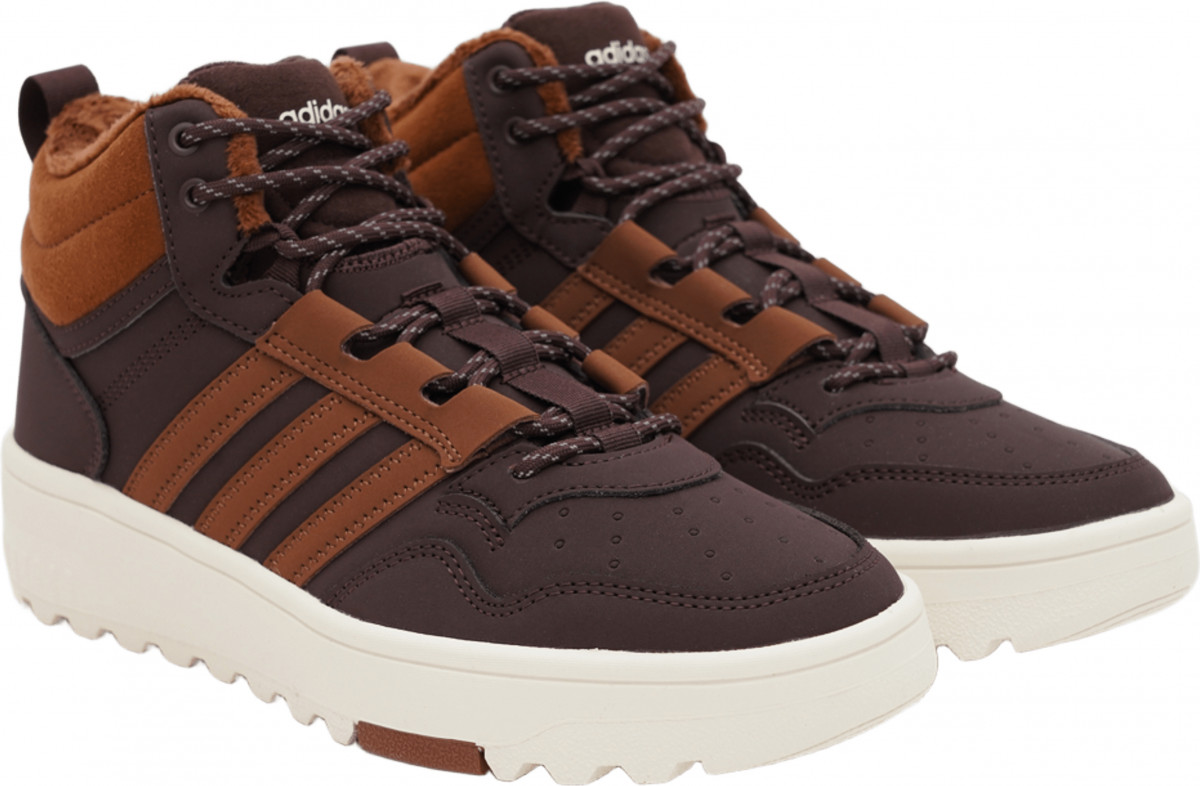 Черевики підліткові UNISEX HOOPS 4.0 MID WINTERIZED J JQ7904 Adidas 6,5 (40) Темно-коричневий JQ7904