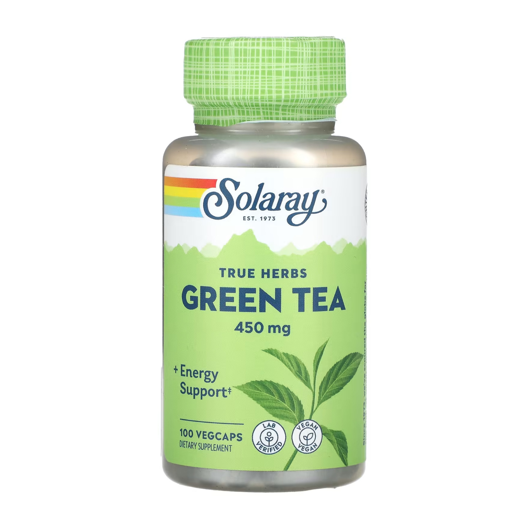 Капсули Solaray Green Tea Leaf 450mg - 100 vcaps 2023-10-3011