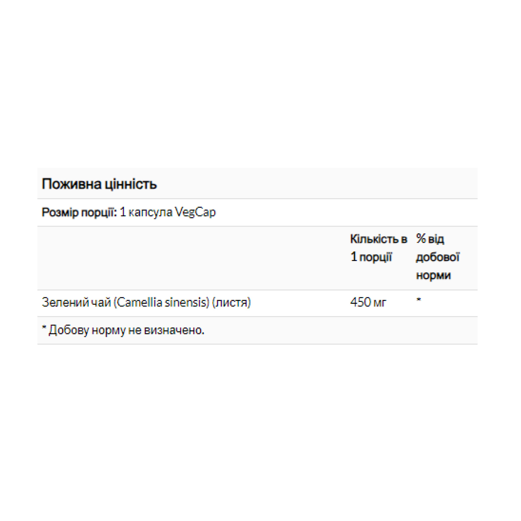 Капсули Solaray Green Tea Leaf 450mg - 100 vcaps 2023-10-3011