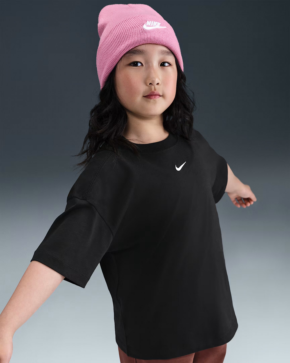 Футболка дитяча G NSW TEE SS OVRSZED LBR II3576-010 Nike L Чорний II3576-010