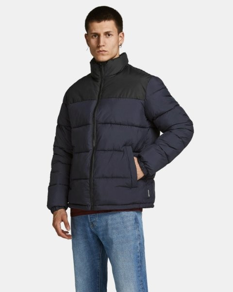 Куртка JJPAUL PUFFER COLLAR 12189971 Dark Navy - Detail: BLOCKING Jack&Jones M Темно-синій 12189971-Dark Navy-Detail