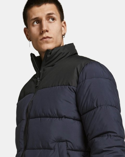 Куртка JJPAUL PUFFER COLLAR 12189971 Dark Navy - Detail: BLOCKING Jack&Jones M Темно-синій 12189971-Dark Navy-Detail