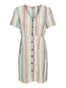 Сукня ONLVIVA-OHIO S/S BUTTON STRIPE DRESS PNT 15226232 Cloud Dancer ONLY L Білий 15226232CLOUDDANCER