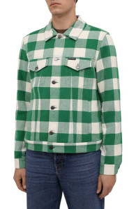 Бомбер PALM ANGELS CURVED LOGO CHECK TRUCKER PMEA169F21FAB0010310