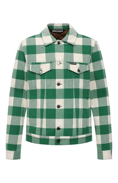 Бомбер PALM ANGELS CURVED LOGO CHECK TRUCKER PMEA169F21FAB0010310
