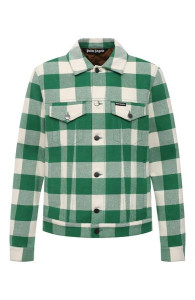 Бомбер PALM ANGELS CURVED LOGO CHECK TRUCKER PMEA169F21FAB0010310