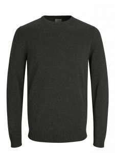 Пуловер JJEBASIC KNIT CREW NECK NOOS 12137190-Dark Grey Melange Jack&Jones S Темно-сірий 12137190-DARK GREY MELANG