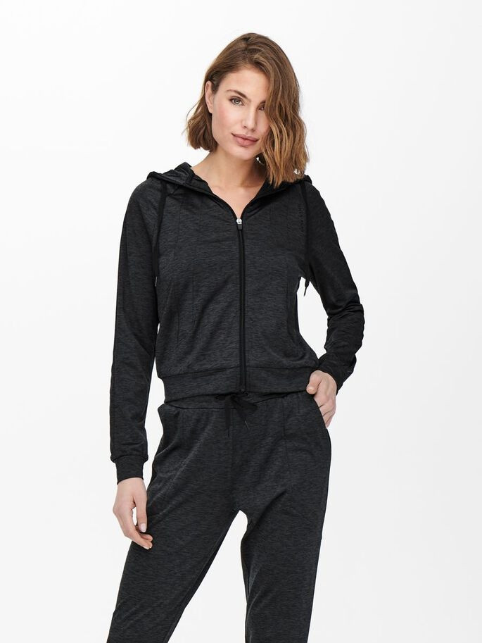 Толстовка ONPNASHA LS HOOD ZIP BRUSH SWEAT 15236667-Black Melange Only Play XS Чорний 15236667-Black Melange