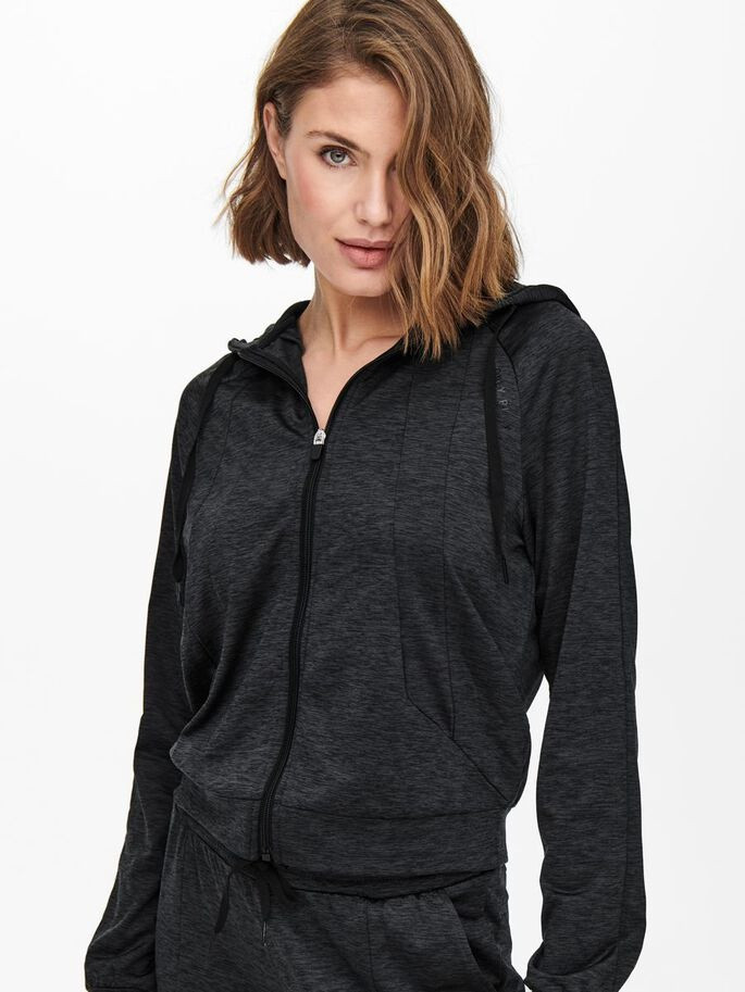 Толстовка ONPNASHA LS HOOD ZIP BRUSH SWEAT 15236667-Black Melange Only Play XS Чорний 15236667-Black Melange