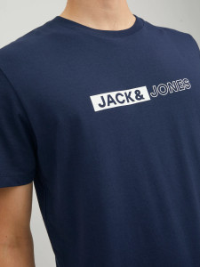 Футболка JJNEO TEE SS CREW NECK 12221946-Navy Blazer Jack&Jones L Темно-синій 12221946-NAVY BLAZER-PRIN