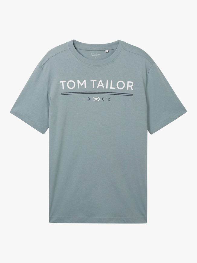 Футболка T-SHIRT WITH A LOGO PRIN 1040988-27475 Tom Tailor M Блакитний 1040988-27475