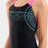 Купальник закритий для дівчат Arena SUNRISE SWIMSUIT SWIM PRO BACK чорний, бірюзовий, рожевий 116 см 010762-590
