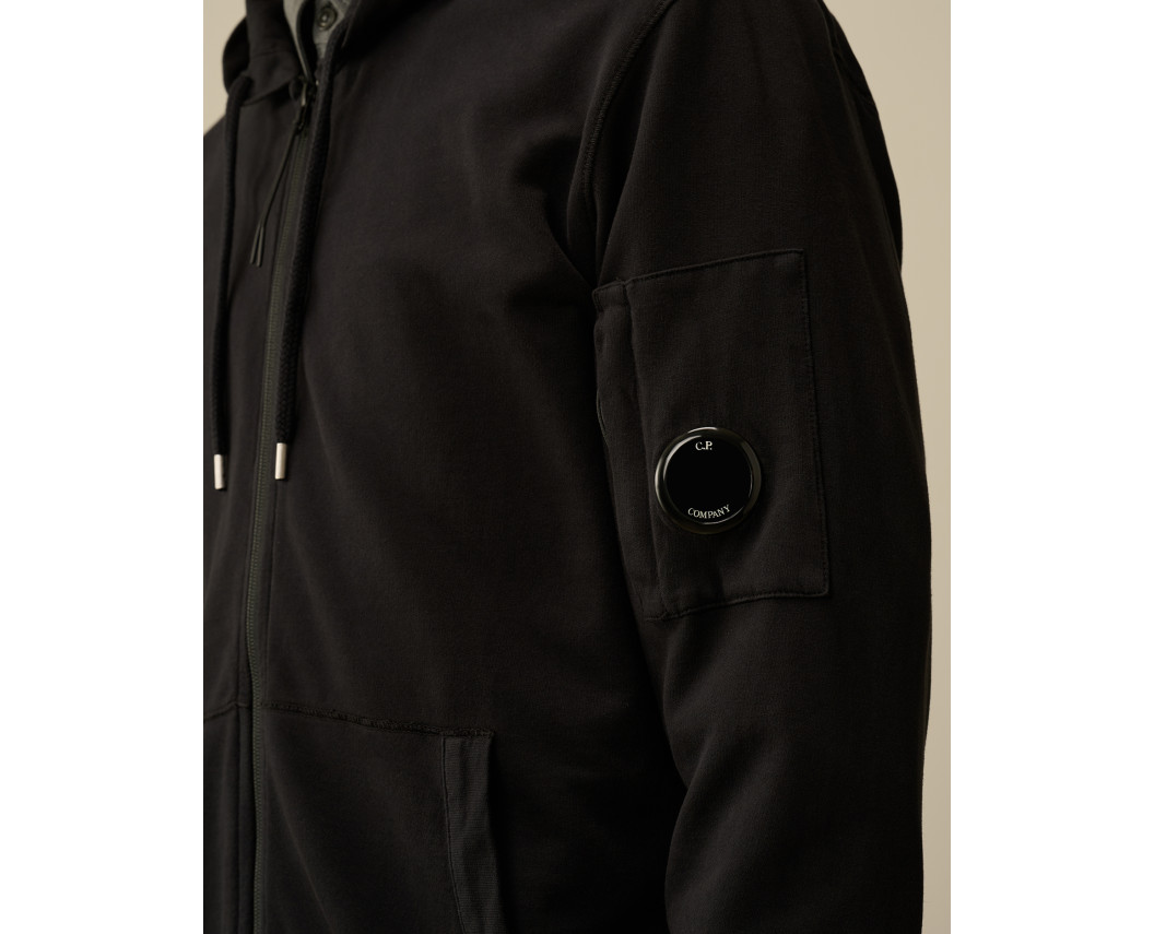 Худі C.P Company Light Fleece Zipped Hoodie Black 17CMSS057A-002246G-999