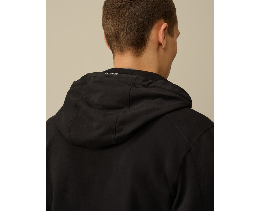 Худі C.P Company Light Fleece Zipped Hoodie Black 17CMSS057A-002246G-999