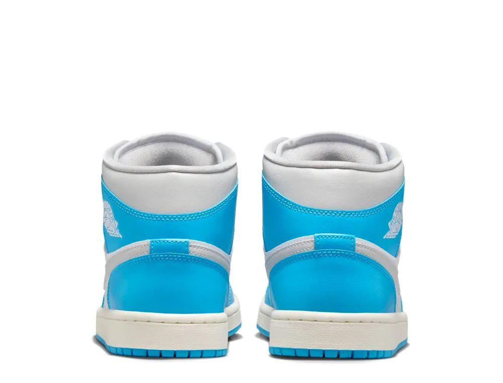 Кросівки Jordan 1 Mid Dark Powder Blue White Sail Neutral Grey (W) BQ6472-400