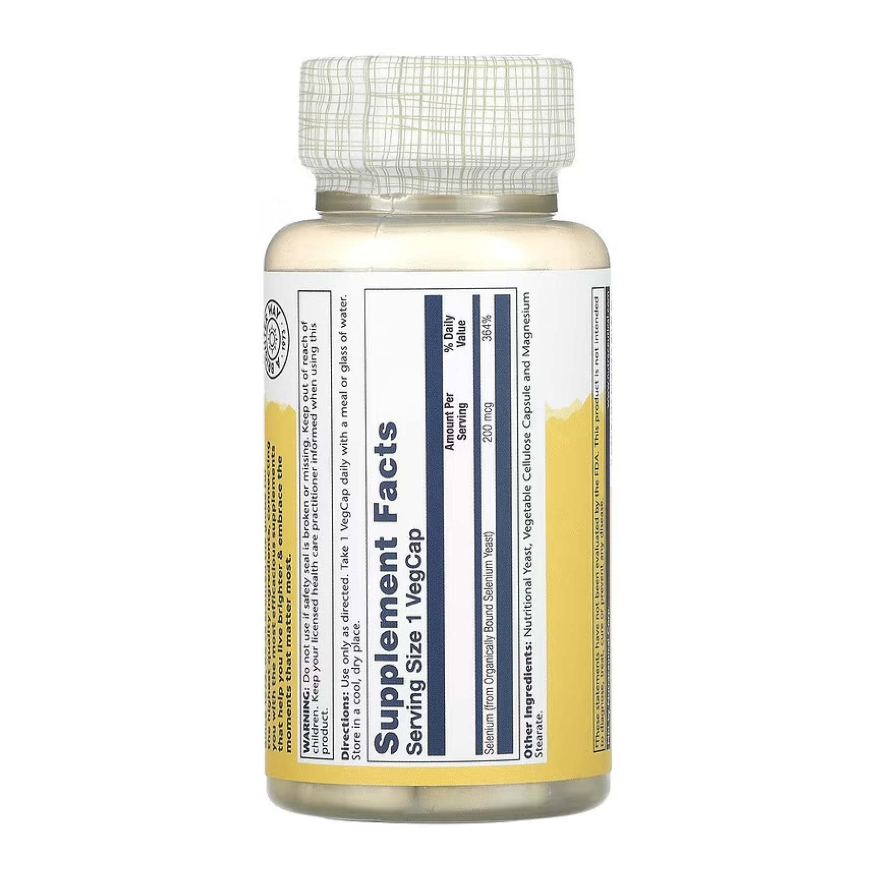 Капсули Solaray Selenium 200mcg - 100 caps 2023-10-3431