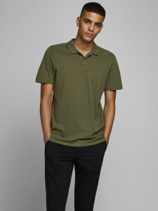 Поло JJEBASIC POLO SS NOOS 12136516 Olive Night Jack&Jones M Хакі 12136516OLIVENIGHT