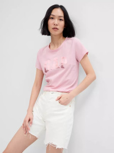 Футболка V-GAP SS CLSC TEE 268820-72 GAP S Розовий 268820-72