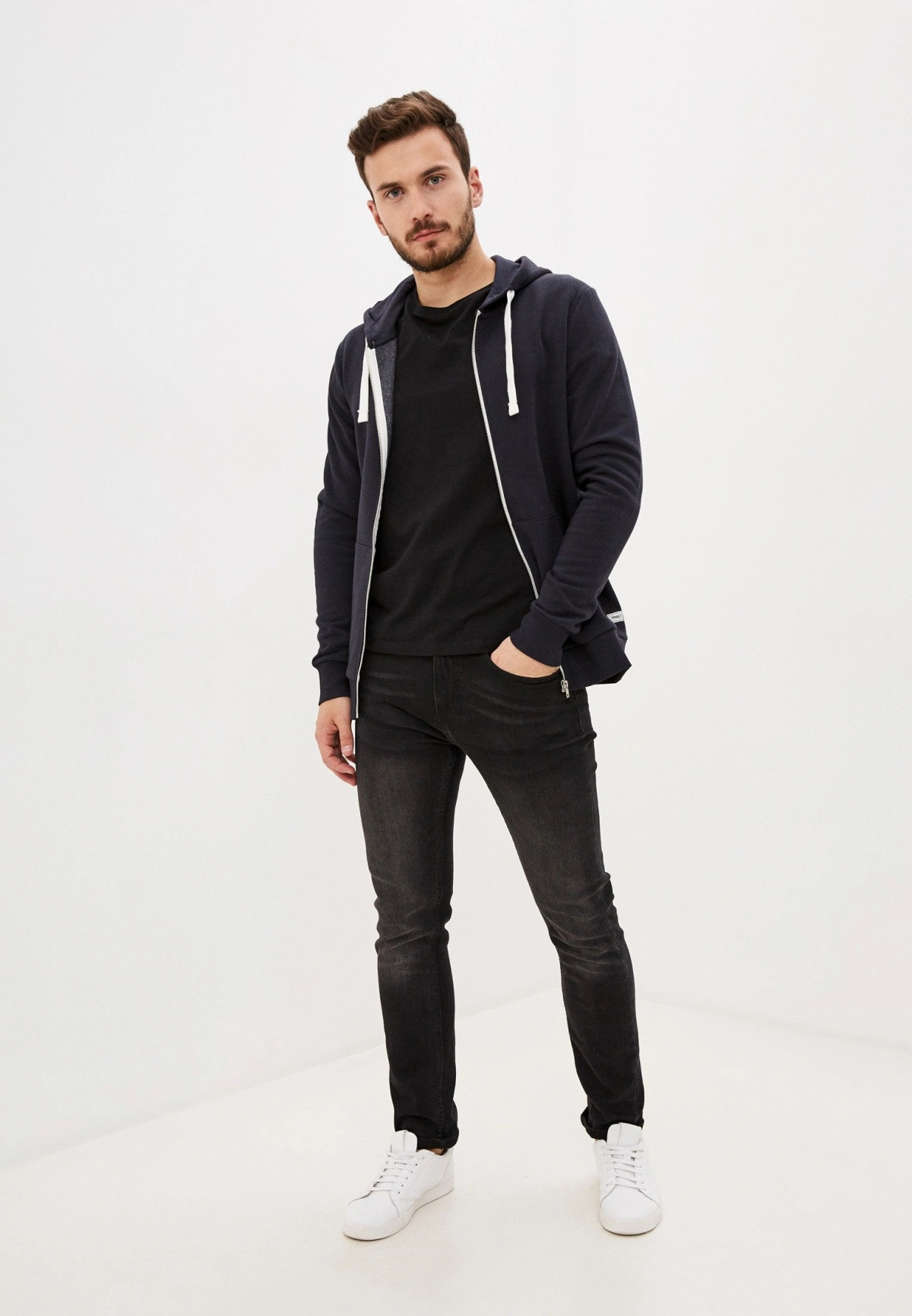 Толстовка PKTGMS BASIC SWEAT CARDIGAN 12116082-Black Jack&Jones XL Чорний 12116082-Black
