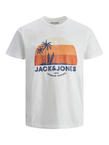 Футболка JJPALM TEE SS 12200243-Cloud Dancer-Fit:Standard Fit Jack&Jones L Білий 12200243-CLOUD DANCER-FIT