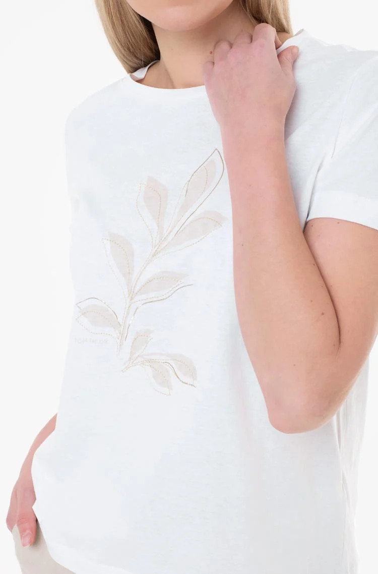 Футболка T-SHIRT WITH A PRINT 1040544-10315 Tom Tailor L Білий 1040544-10315