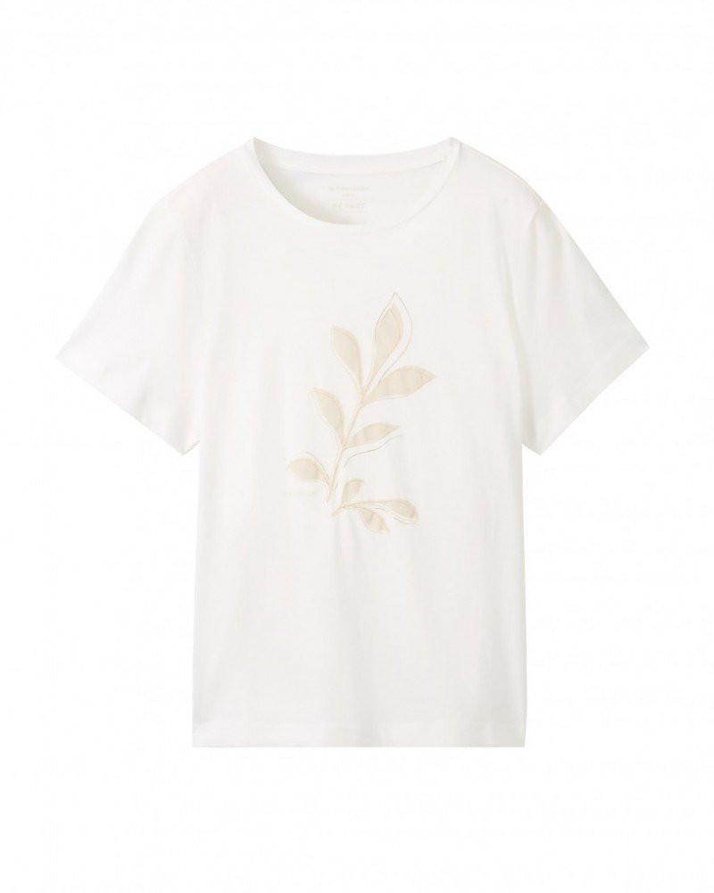 Футболка T-SHIRT WITH A PRINT 1040544-10315 Tom Tailor L Білий 1040544-10315